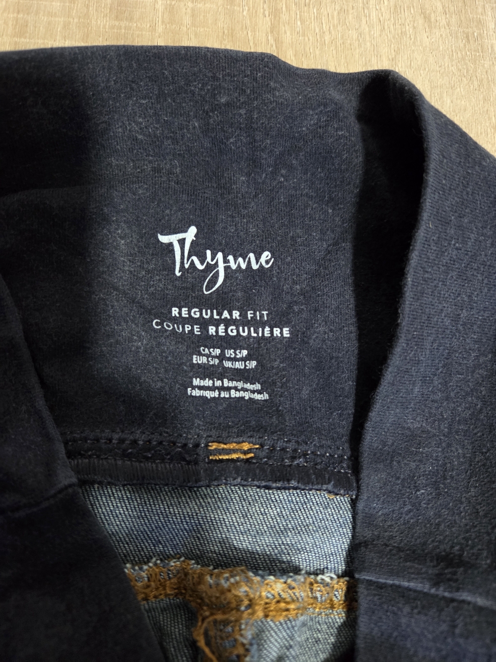 Thyme Maternity Reg Fit Jeans- Dark Blue Over-Bump Panel SM - Picture 3 of 4